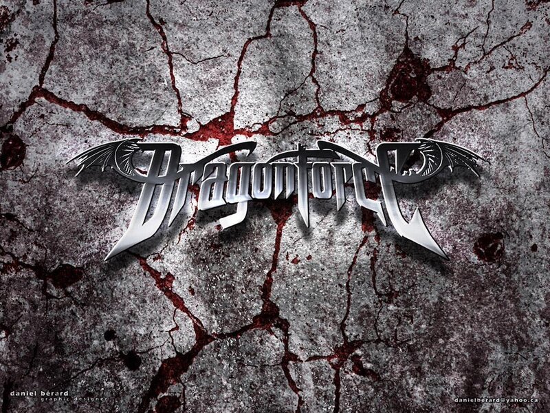 Dragonforce logo on cracked stone