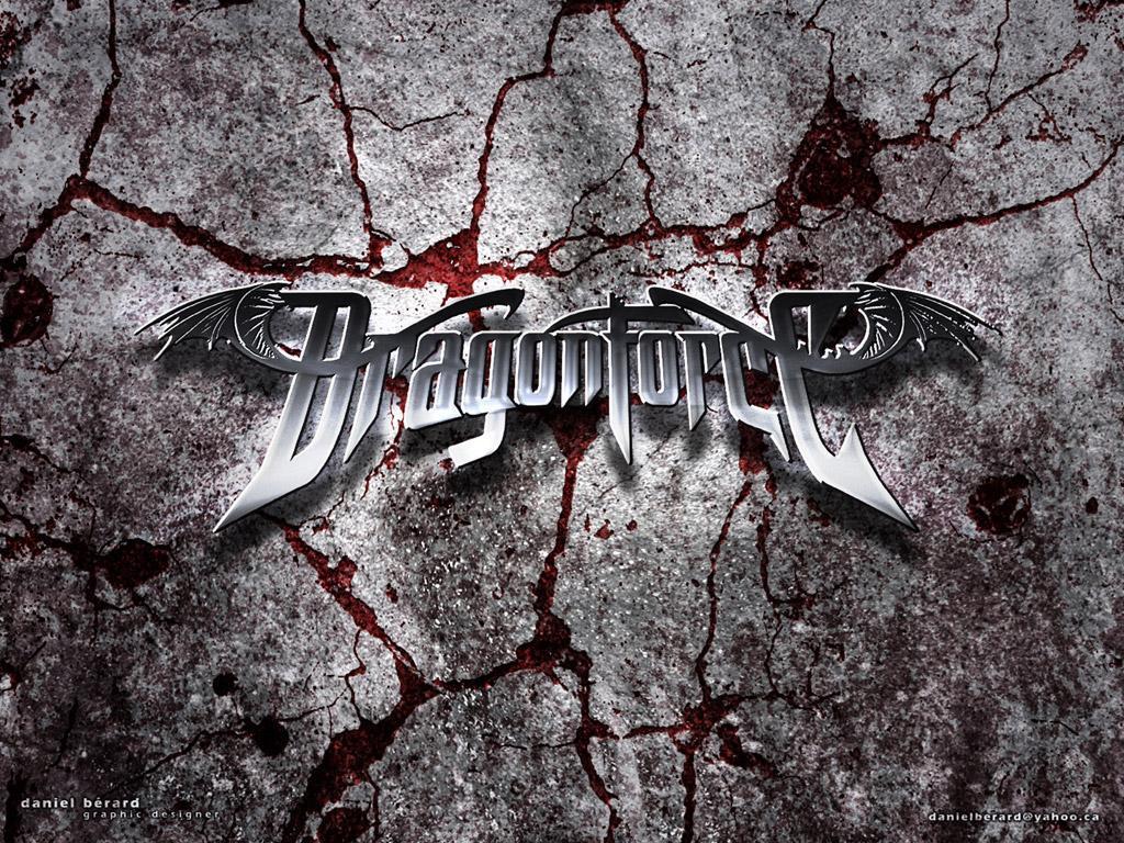 Dragonforce logo on cracked stone