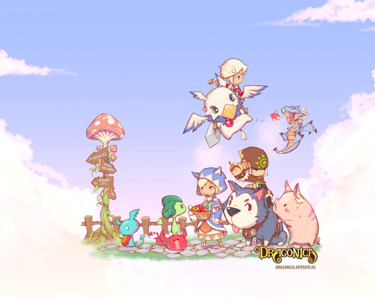 Dragonica characters in a fantasy world
