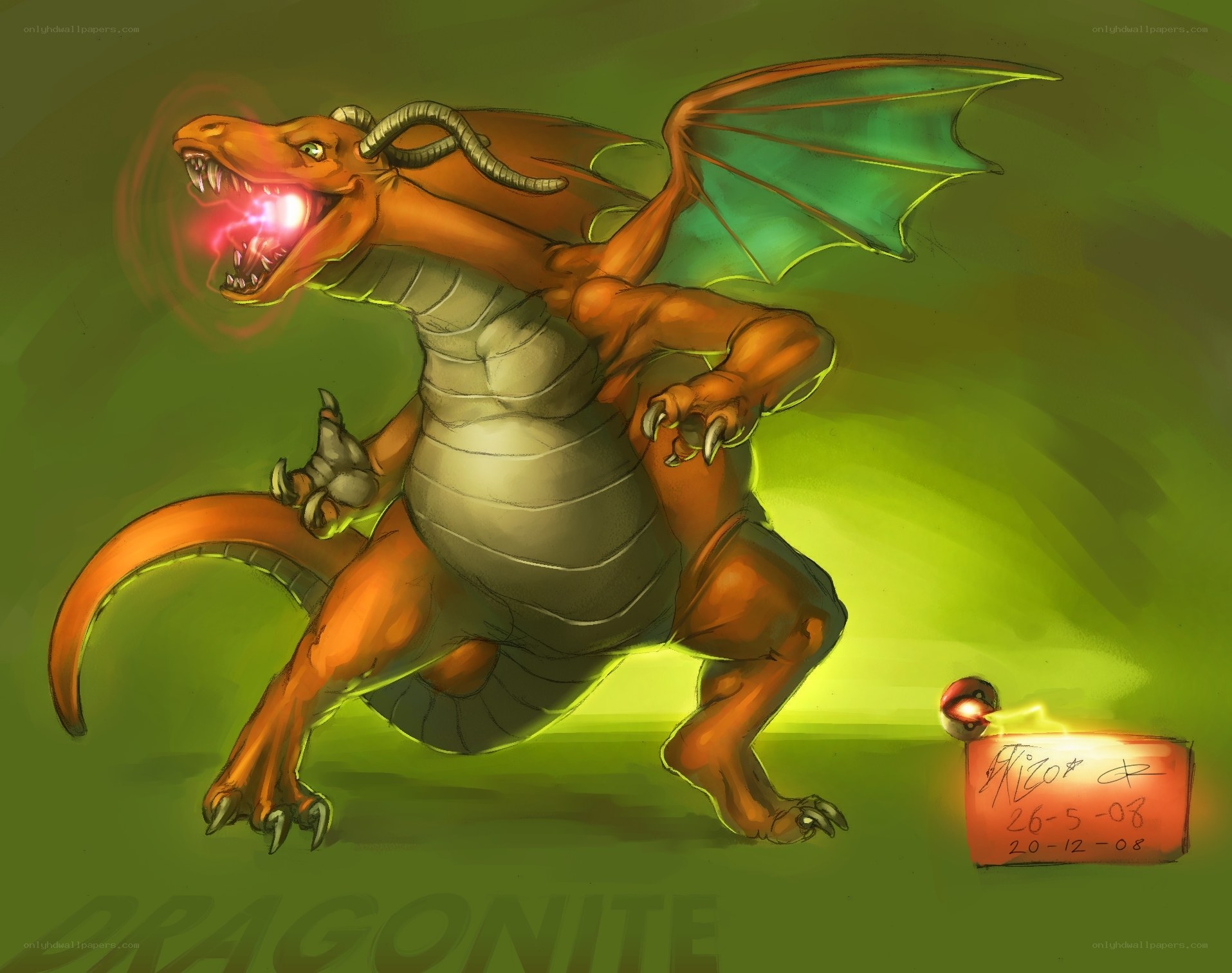 Dragonite Pokémon artwork