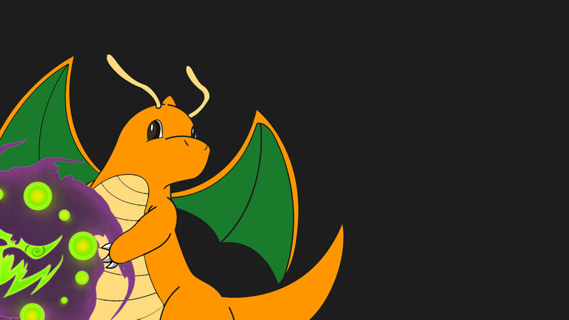 Dragonite with glowing orb