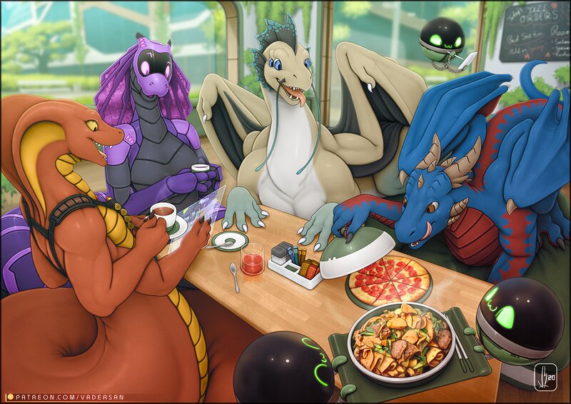 Dragons at a Restaurant