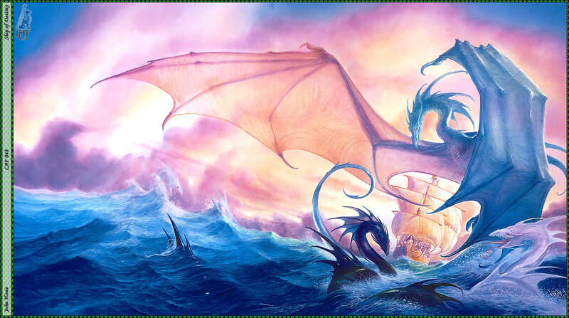 Dragons attacking a ship