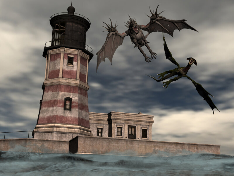 Dragons Attacking Lighthouse
