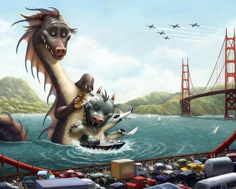 Dragons attacking San Francisco