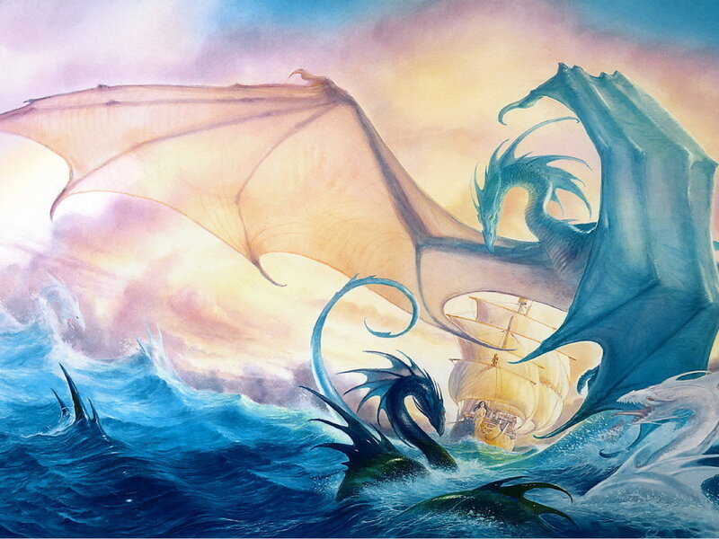 Dragons Attacking Ship