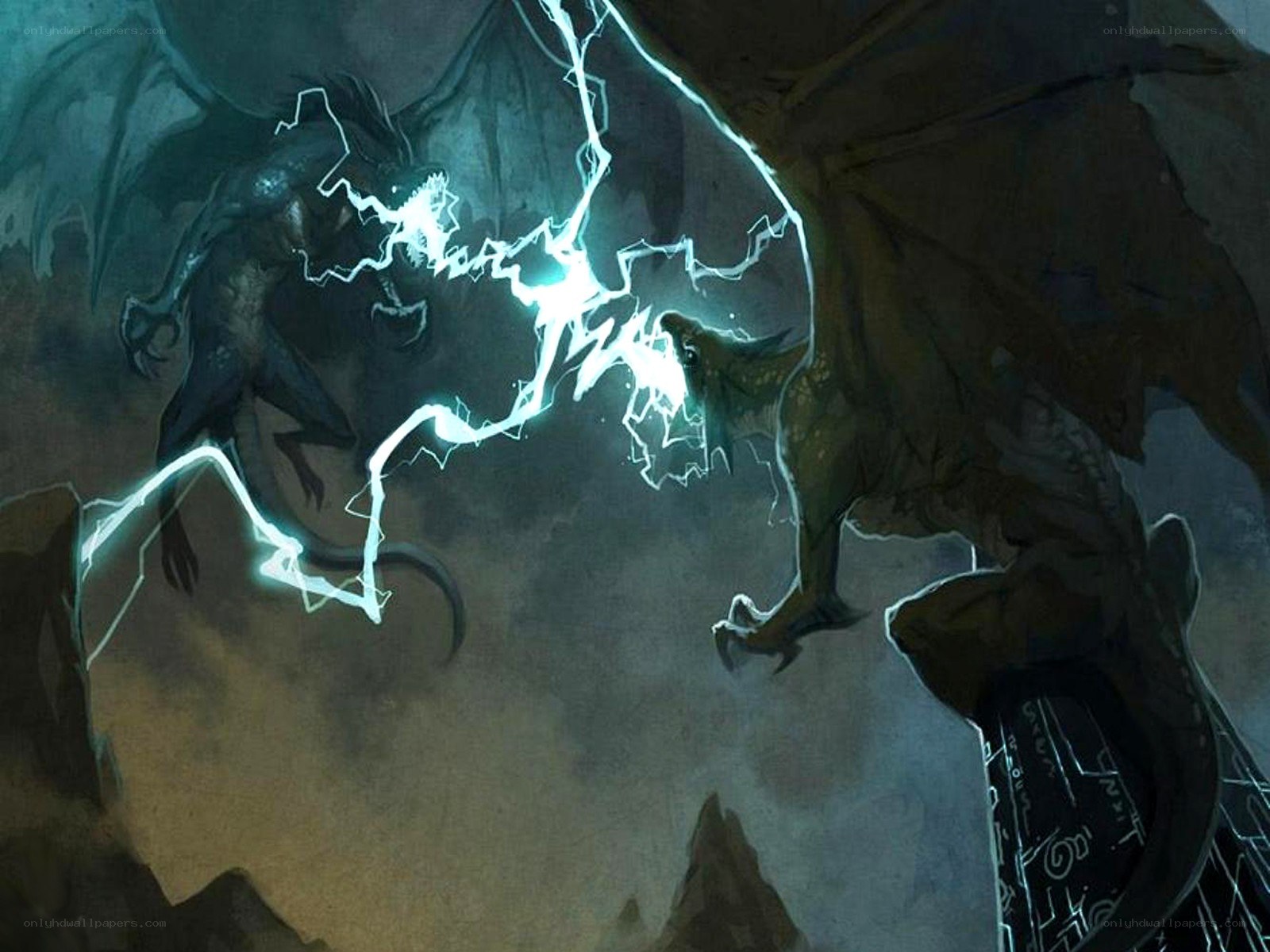 Dragons clash with lightning