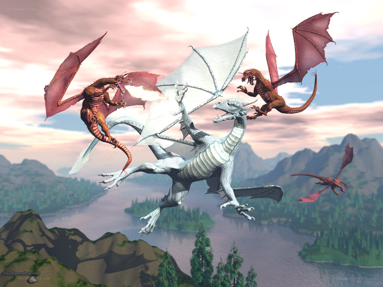 Dragons in aerial battle