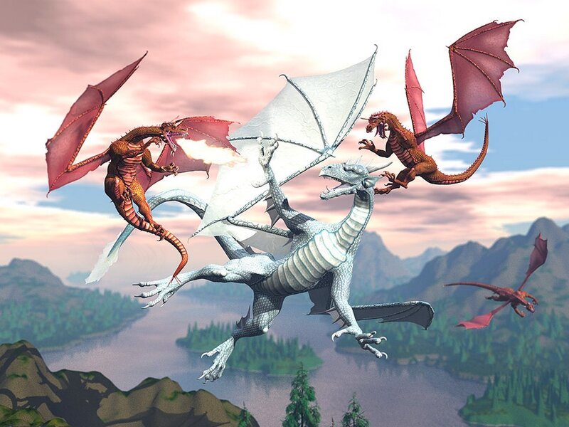 Dragons in aerial battle