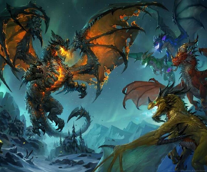 Dragons in Battle — Blue, Dramatic