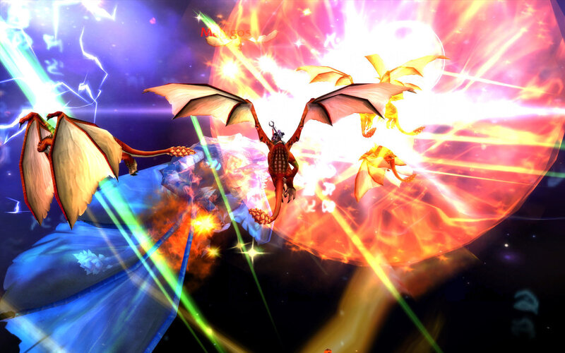 Dragons in Battle — Red, Dramatic