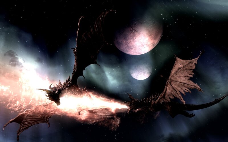 Dragons in space battle