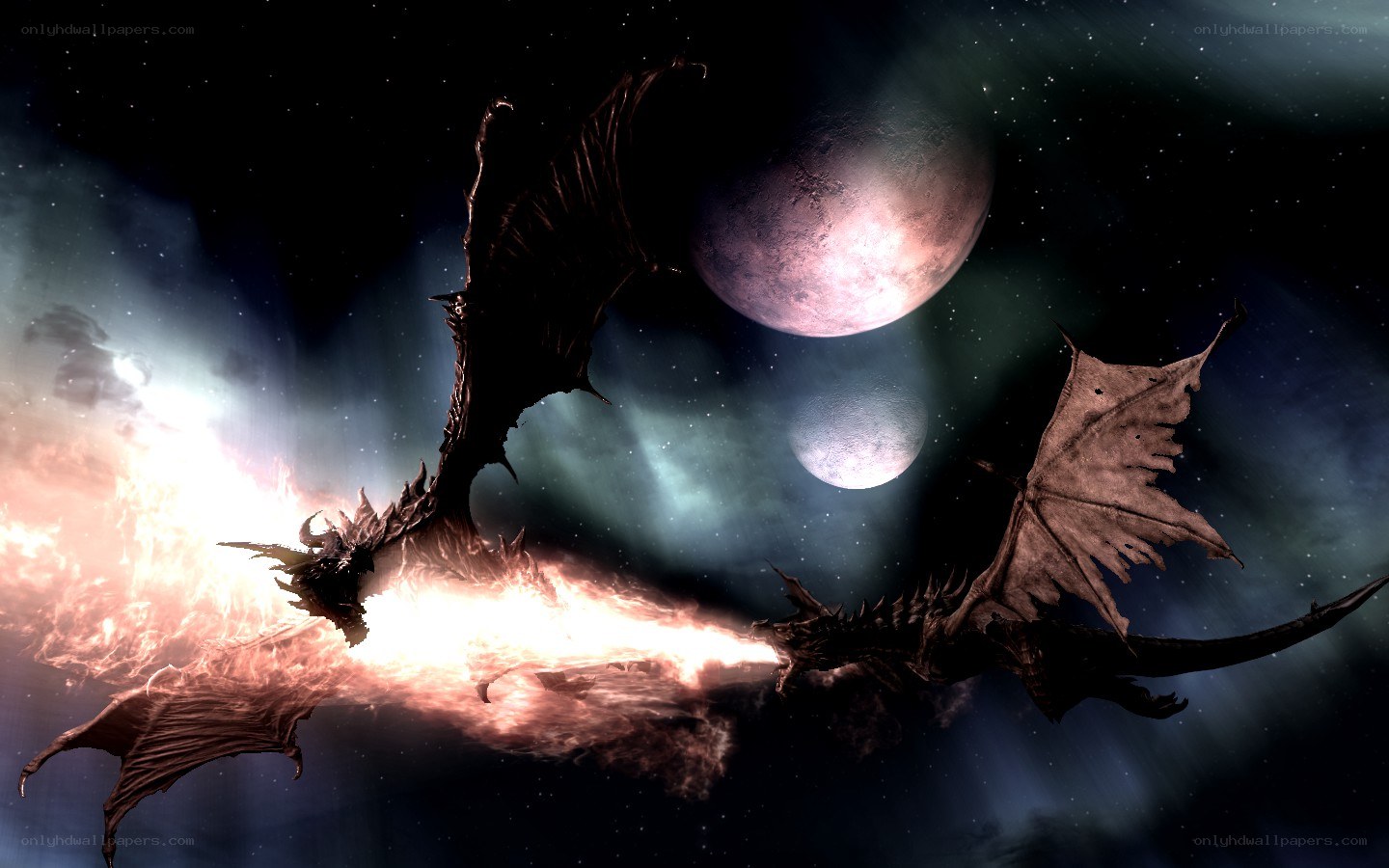 Dragons in space battle