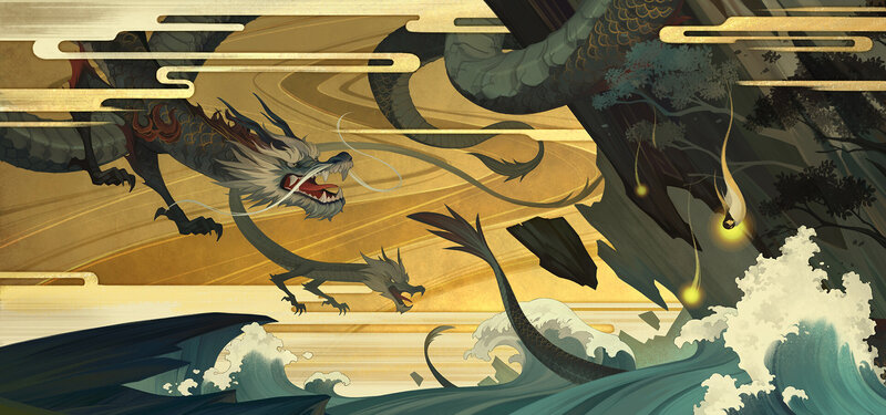 Dragons in Storm — Gold