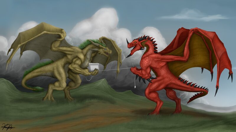 Dragons playing video games