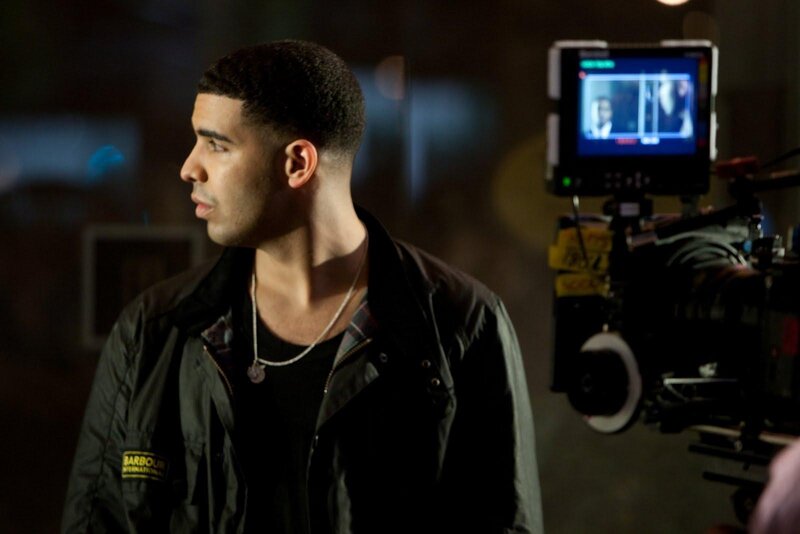 Drake on film set
