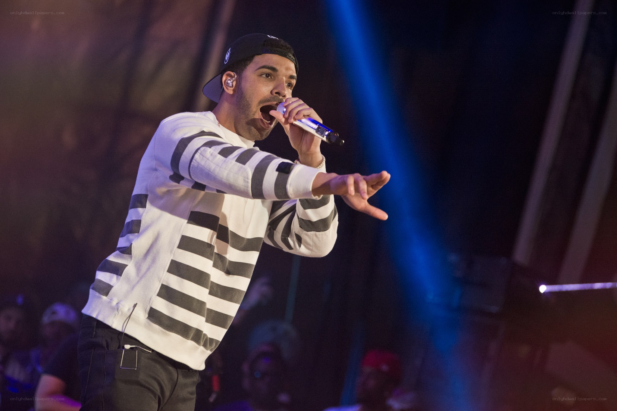 Drake performing on stage