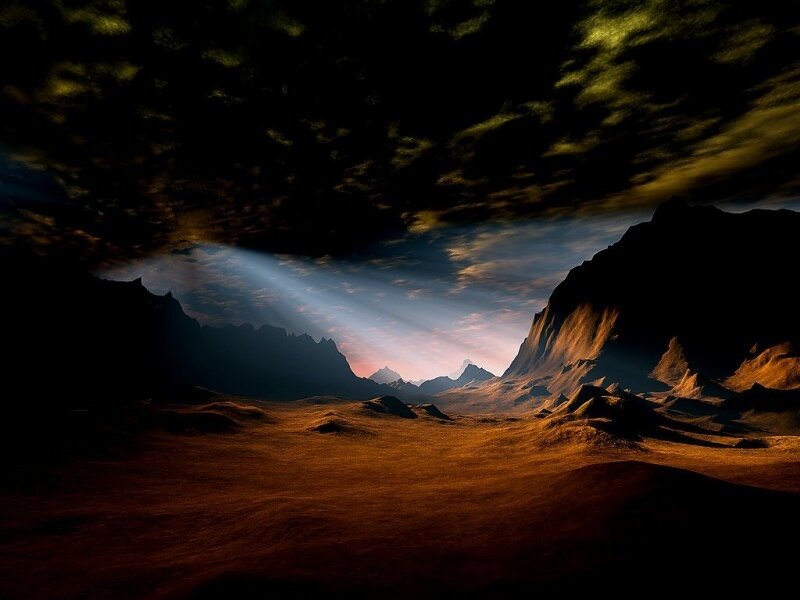dramatic alien landscape