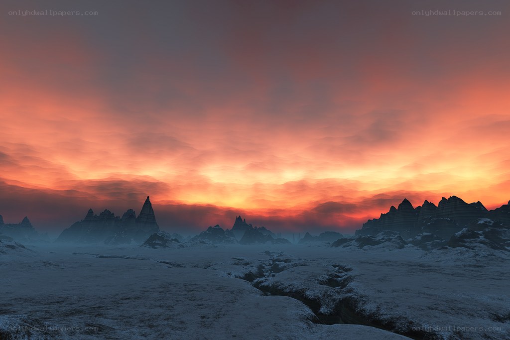 dramatic alien sunset