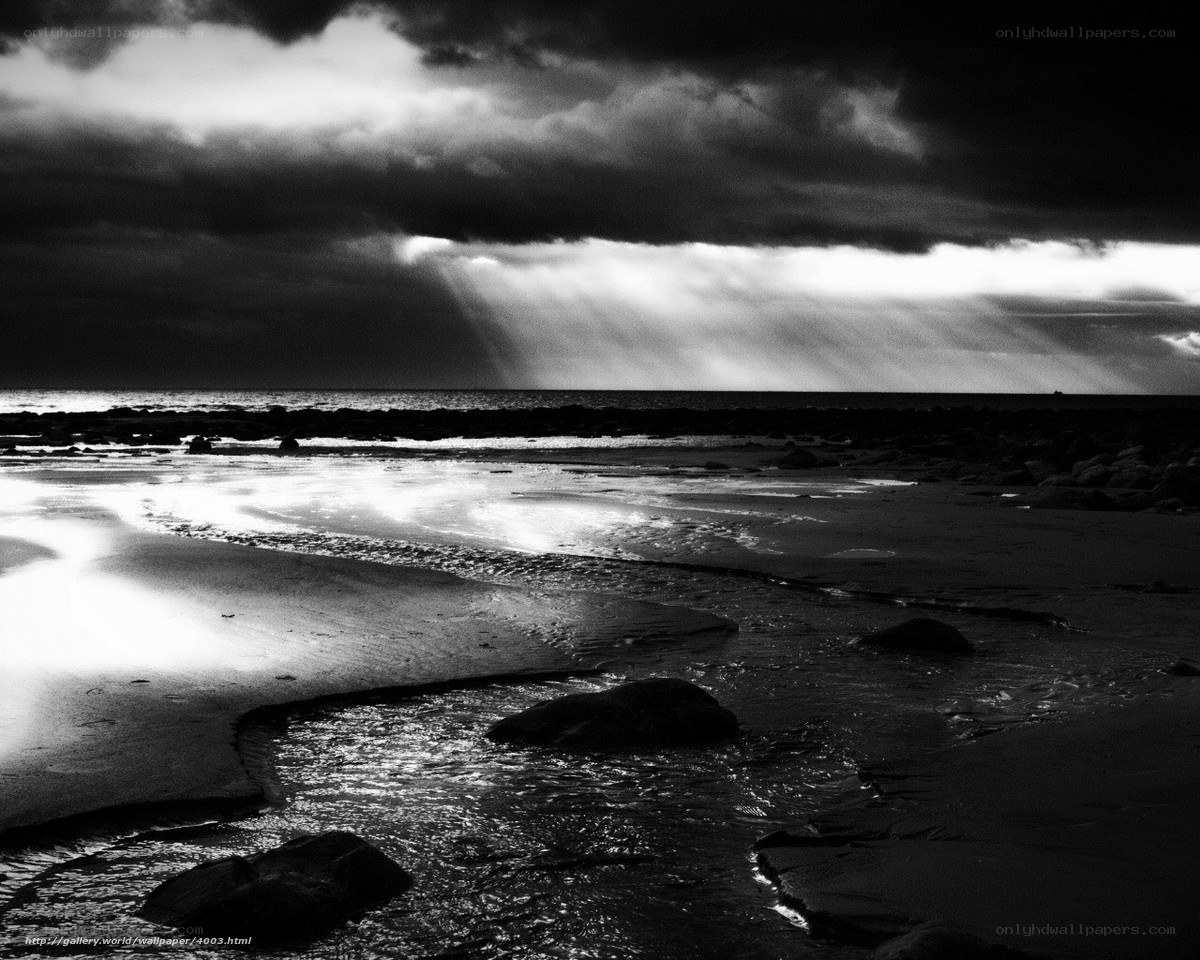 Dramatic beach at sunset