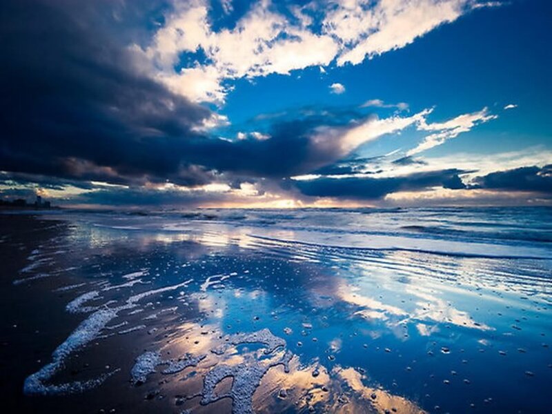 dramatic beach sunset