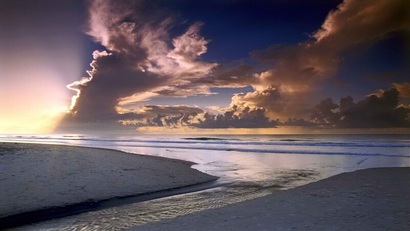 dramatic beach sunset