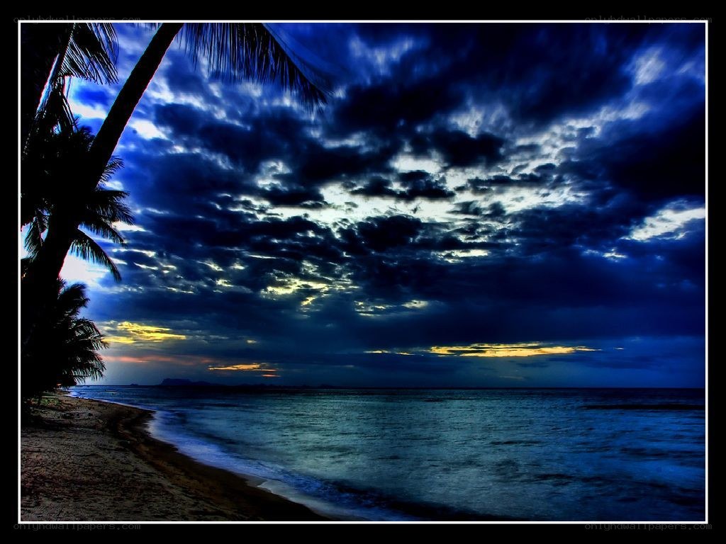 dramatic beach sunset