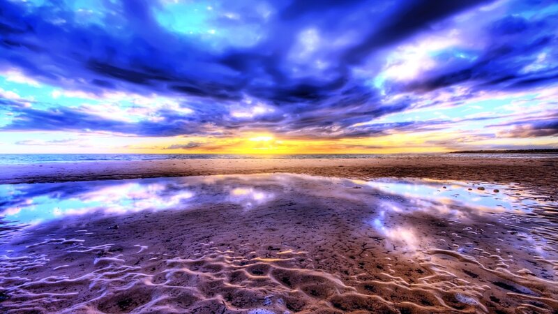 dramatic beach sunset