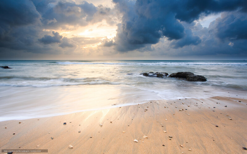 dramatic beach sunset