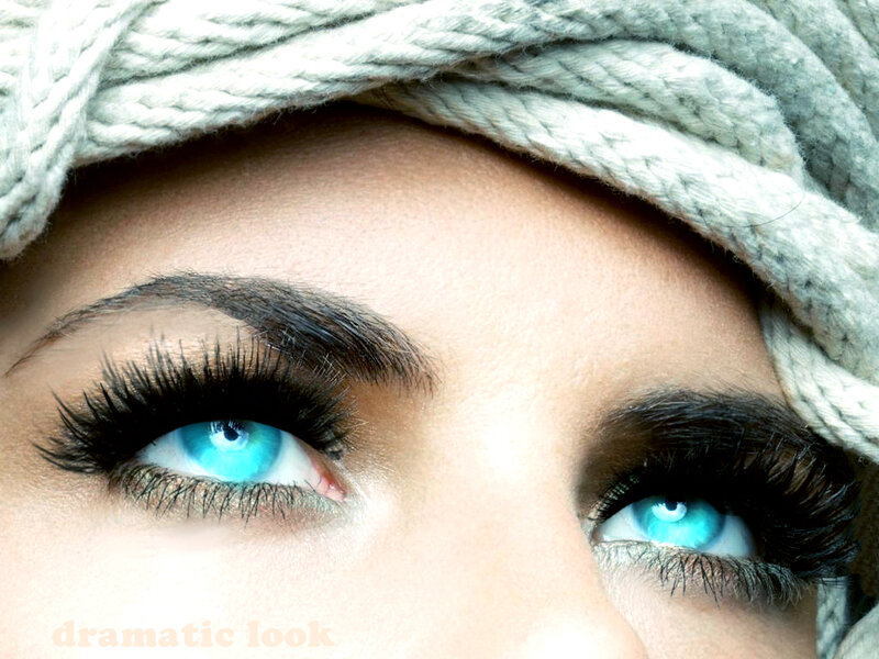 dramatic blue eyes close-up