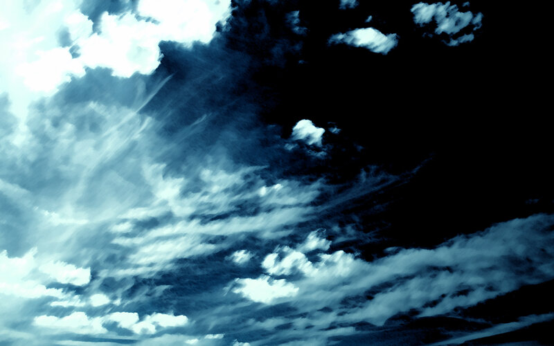 dramatic blue sky with clouds