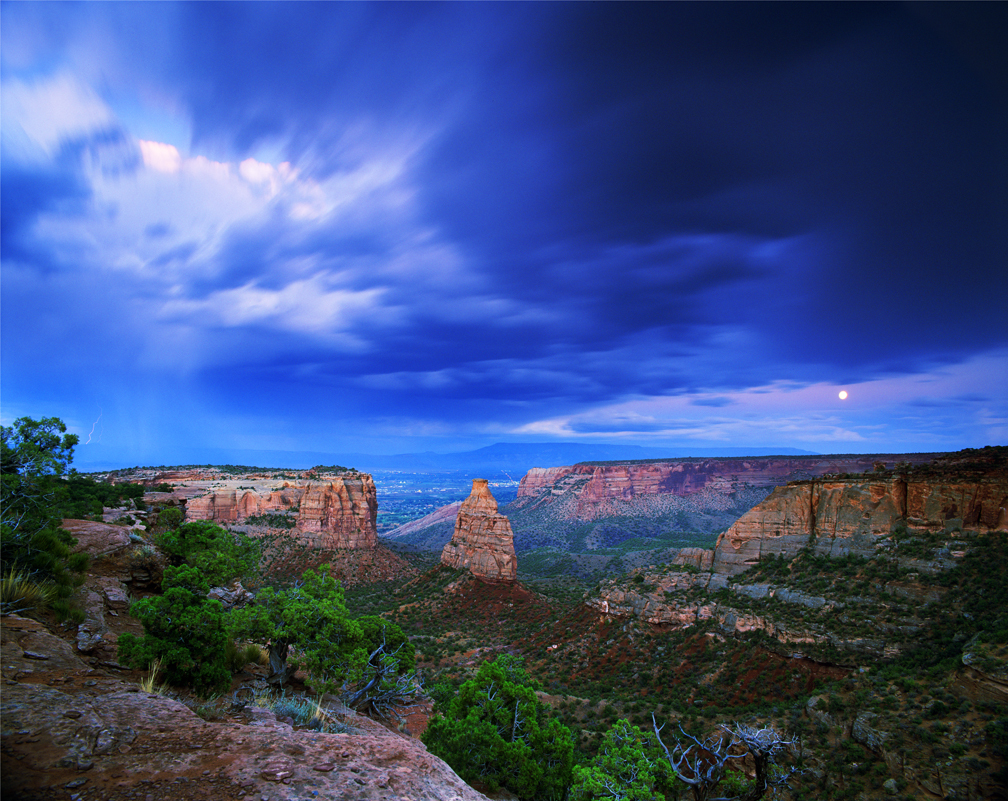 Dramatic canyon landscape at dusk