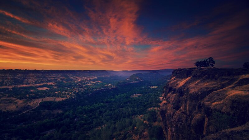 dramatic canyon sunset