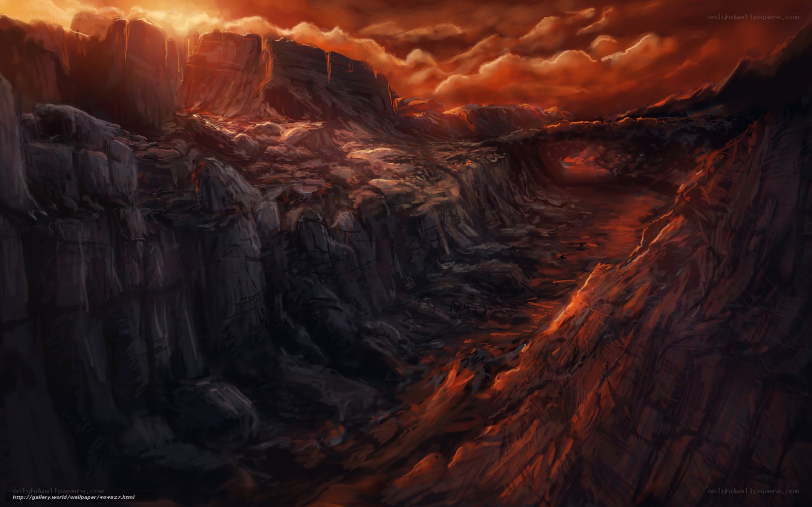 dramatic canyon sunset