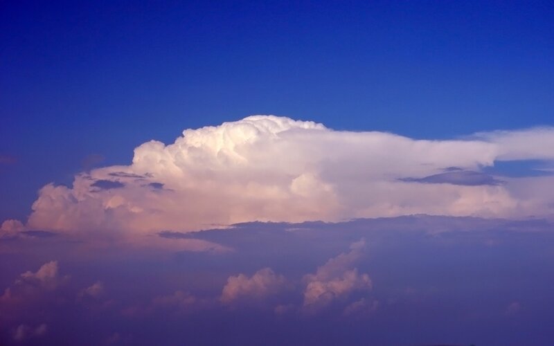 dramatic cloud formation at dusk