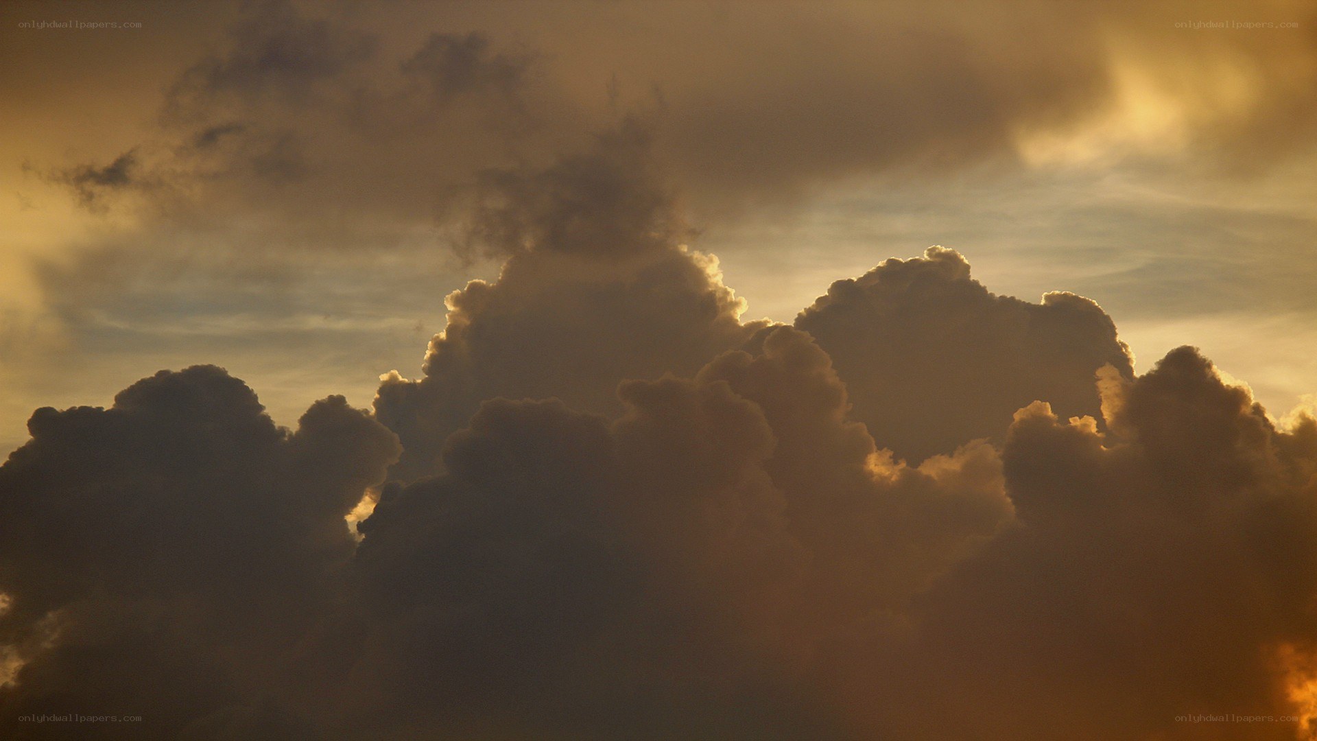 dramatic clouds at sunset