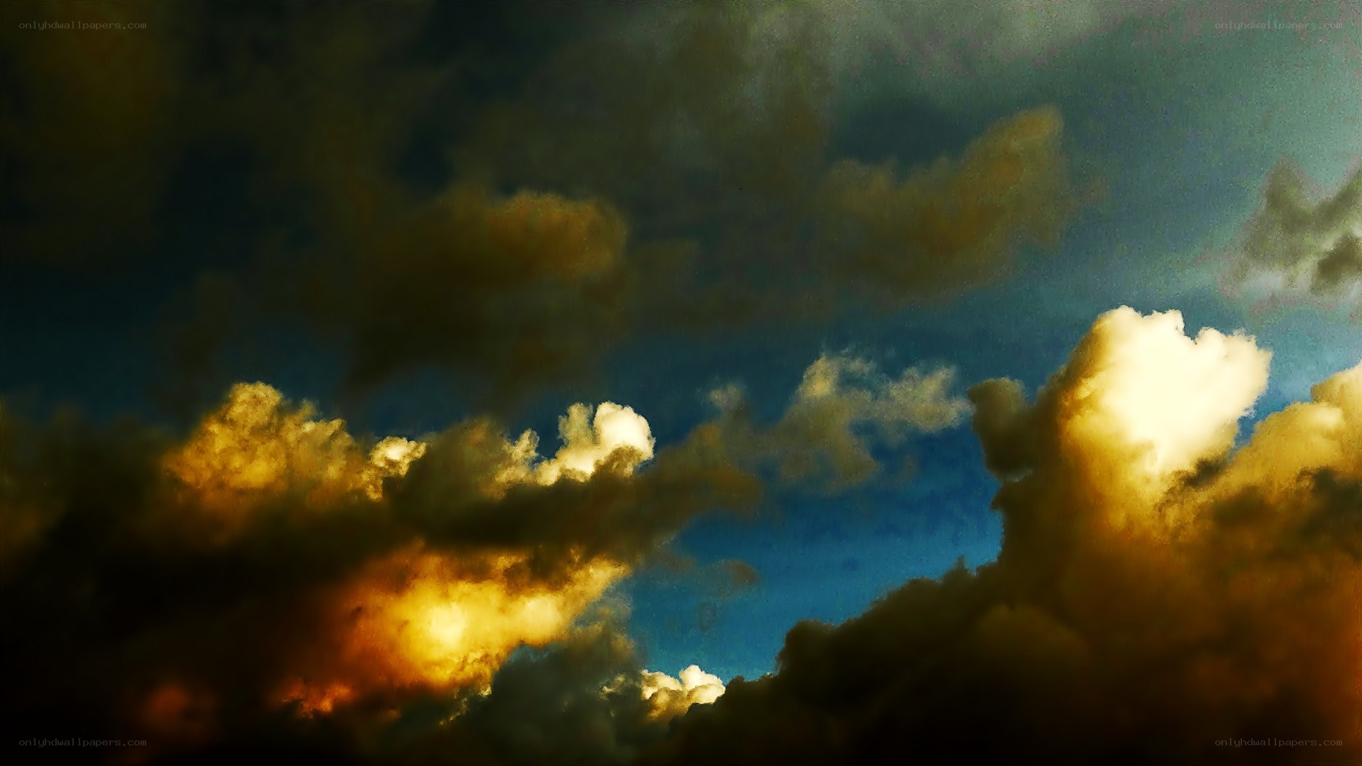 dramatic clouds at sunset
