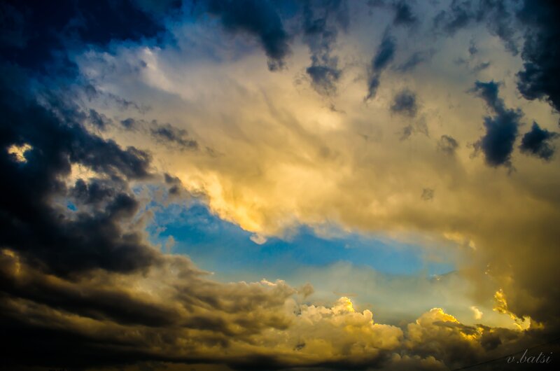 Dramatic Clouds at Sunset — Blue