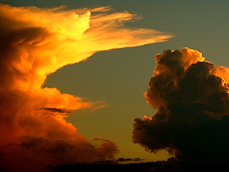 Dramatic Clouds at Sunset — Orange, Photograph, Sky