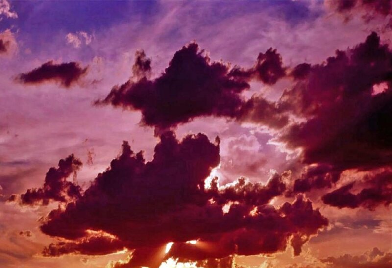 Dramatic Clouds at Sunset — Purple