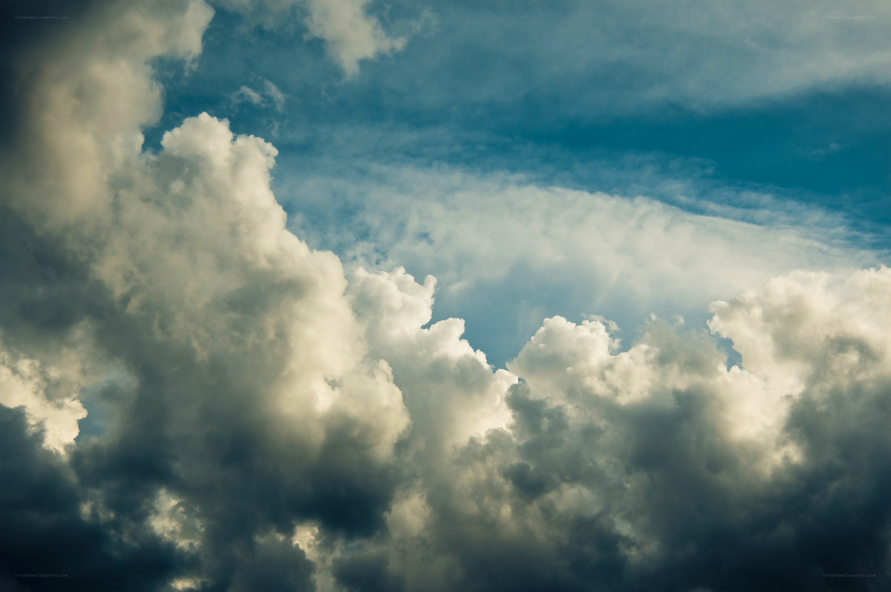 Dramatic Clouds in Blue Sky