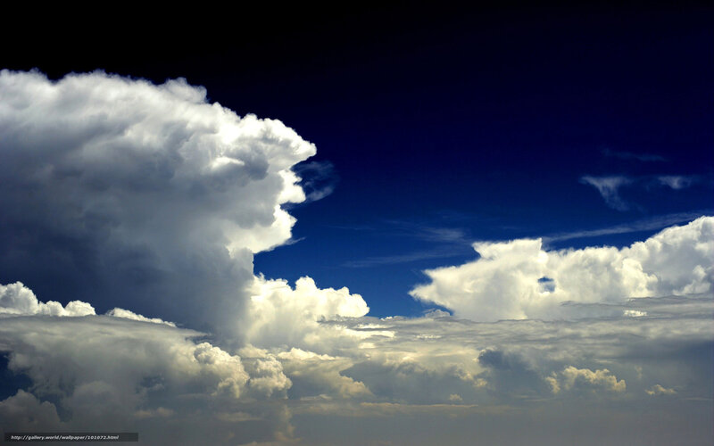 Dramatic clouds in blue sky