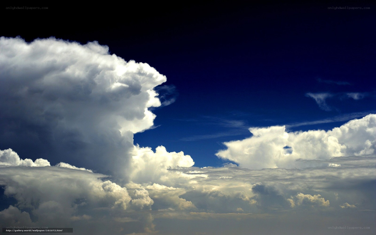 Dramatic clouds in blue sky