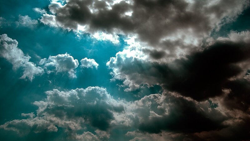 Dramatic Clouds in Sky — Blue, Photograph