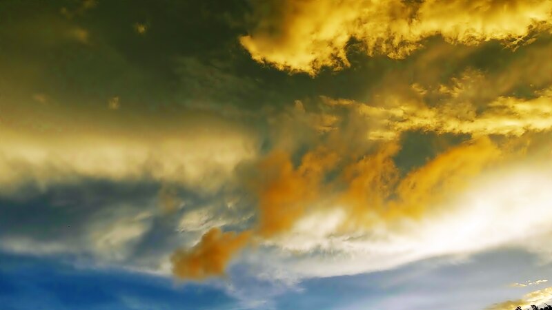 Dramatic Clouds in Sky — Yellow