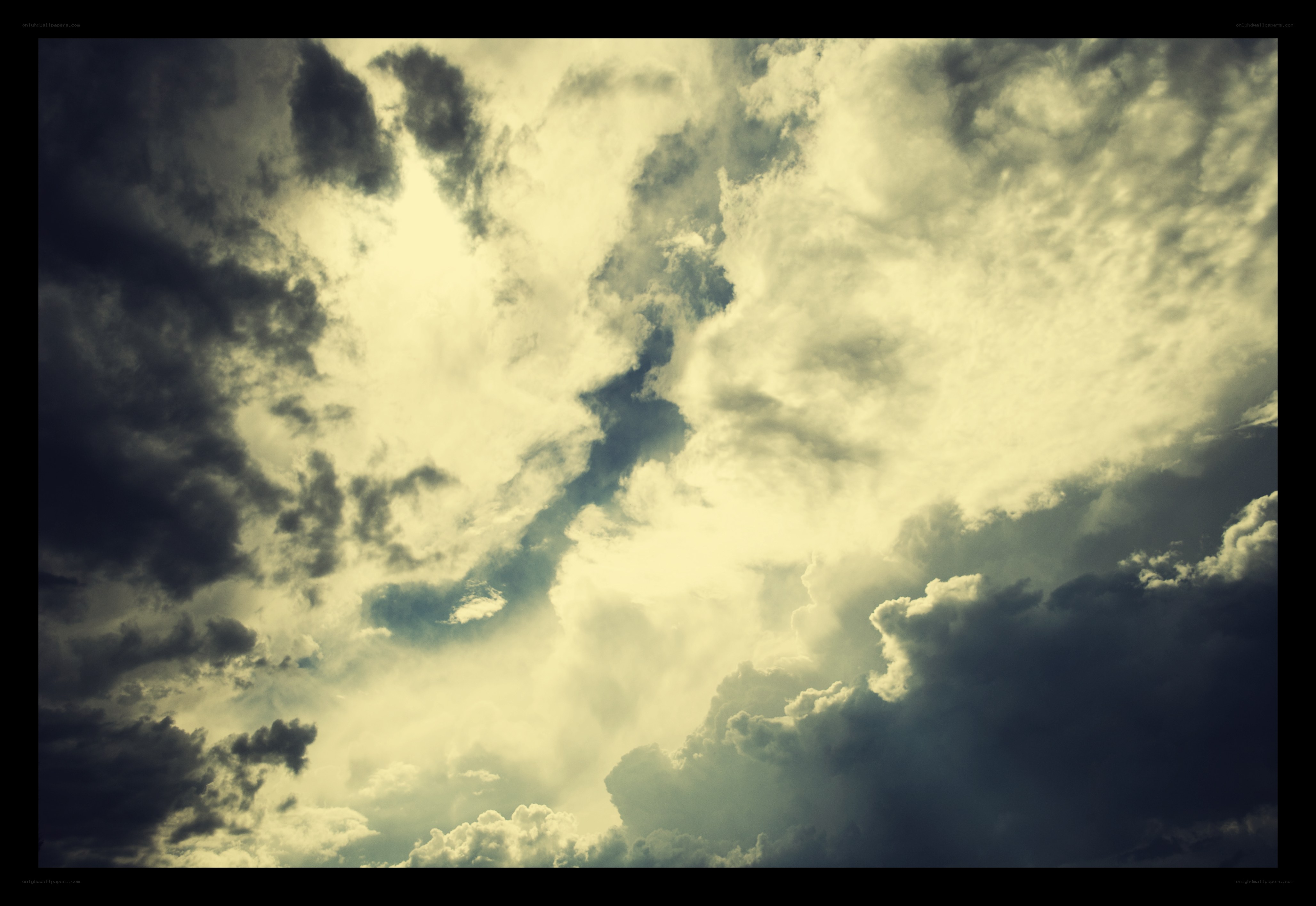 Dramatic Clouds in Yellow Light
