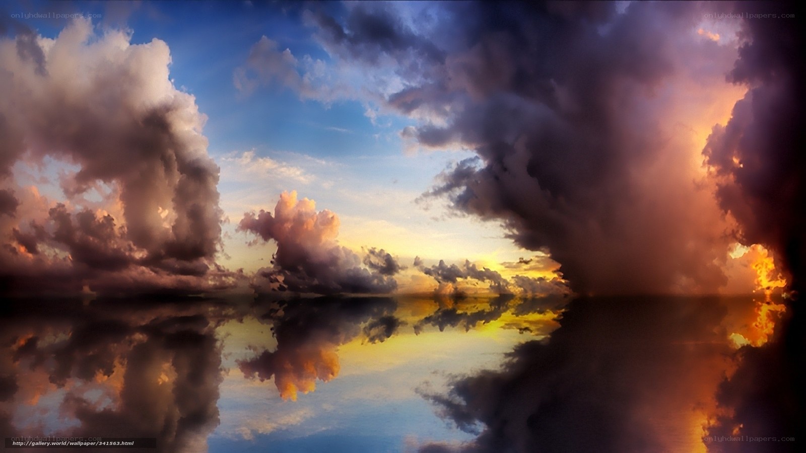 Dramatic Clouds Over Water