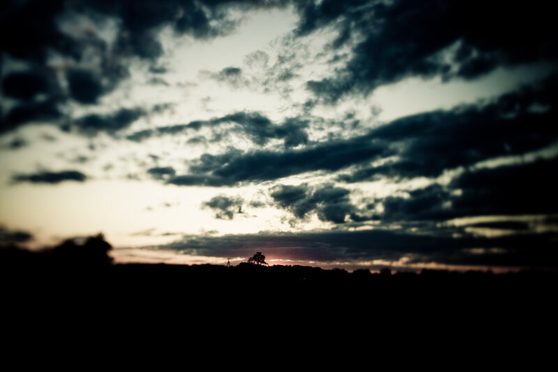 dramatic cloudy sunset