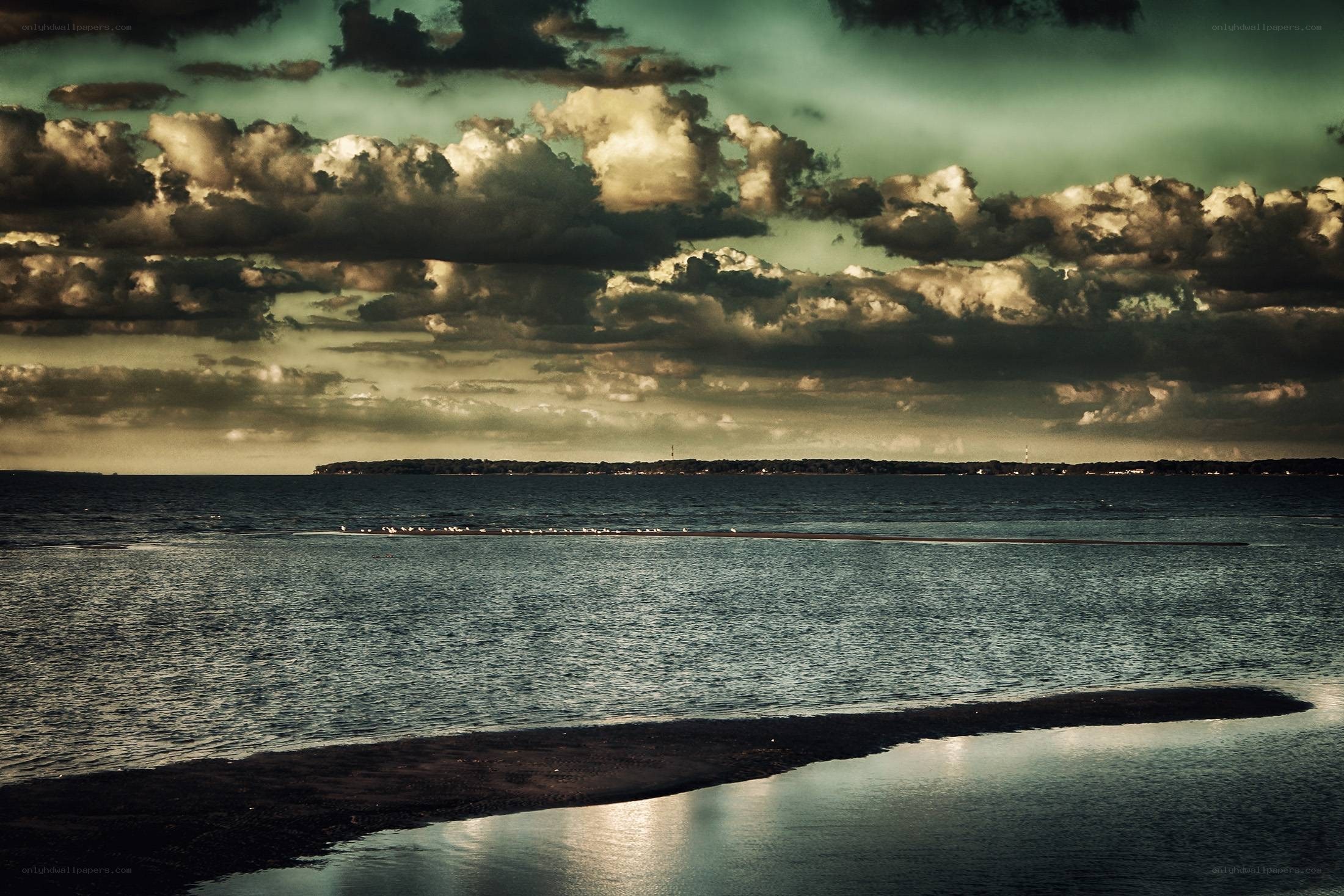 Dramatic coastal landscape at dusk