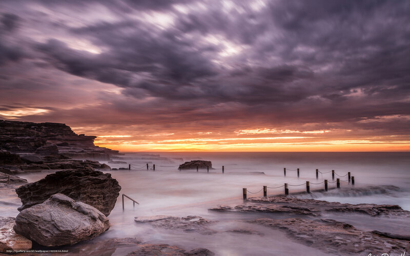 Dramatic coastal sunset